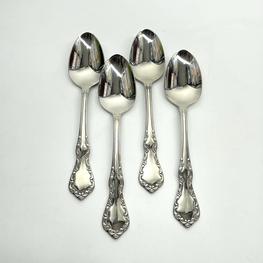 Oneida Mansion Hall Stainless Tea Spoons Distinction Deluxe HH Flatware Set Of 4